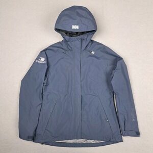 Helly Hansen Rain Jacket Men's Medium Navy Viking Hooded Waterproof Lightweight